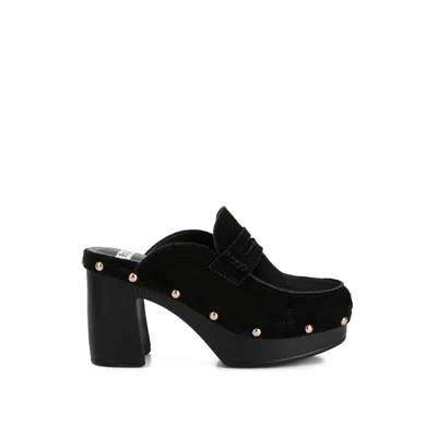 Rag & Co Women's Riley Suede Platform Clogs In Black