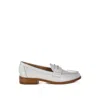 Rag & Co Women's Roxana Real Leather Penny Strap Loafers In White In White