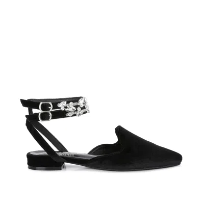 Rag & Co Women's Salome Embellished Ankle Strap Velvet Mules In Black By
