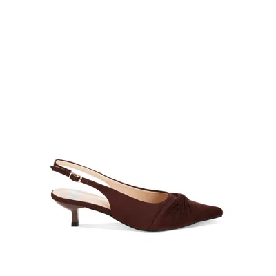 Rag & Co Women's Salvia Ruched Pointed Toe Slingback Heels In Brown By