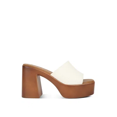 Rag & Co Women's Scandal Slip On Block Heel Sandals In Off White By