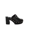 Rag & Co Women's Septim Genuine Leather Studded Clog Heels In Black In Black