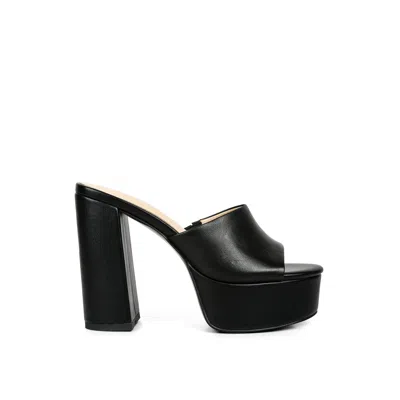 Rag & Co Women's Shuri Open Toe High Block Heel Sandals In Black