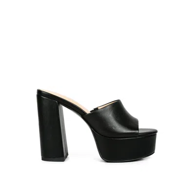 Rag & Co Women's Shuri Open Toe High Block Heel Sandals In Black By