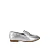Rag & Co Women's Silver Eden Ode Rhinestone Strap Metallic Loafers By  In Silver