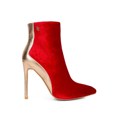 Rag & Co Women's Slade Metallic Highlight High Heeled Ankle Boots In Red By