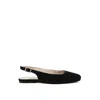 Rag & Co Women's Sozani Genuine Suede Leather Slingback Flats In Black In Black