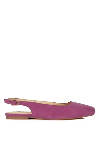 Rag & Co Women's Sozani Genuine Suede Leather Slingback Flats In Fuchsia In Pink