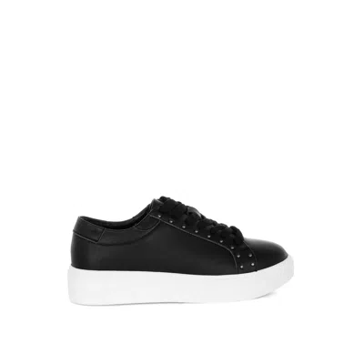 Rag & Co Women's Strider Studs Embellished Chunky Sneakers In Black By