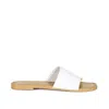 Rag & Co Tatami White Soft Leather Classic Leather Slide Flats In White