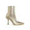Rag & Co Women's Tentia Metallic Pleather Spool Heel Boots In Gold In Multi