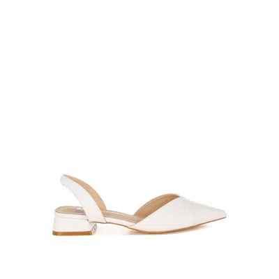 Rag & Co Women's Tijay Soft Real Leather Slingback Sandals In White By