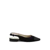 Rag & Co Women's Uwaha Genuine Leather & Real Suede Slingback Flats In Black In Black