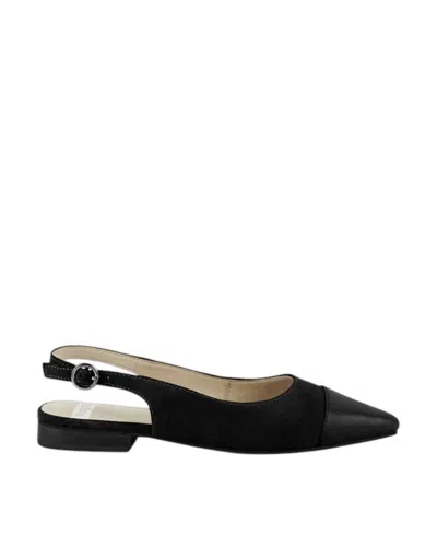 Rag & Co Women's Uwaha Genuine Leather & Real Suede Slingback Flats In Black