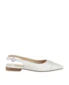 Rag & Co Women's Uwaha Genuine Leather & Real Suede Slingback Flats In White In White
