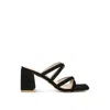 Rag & Co Valentina Strappy Casual Block Heel Sandals In Black In Black