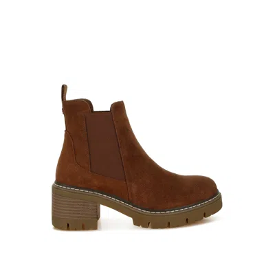 Rag & Co Women's Vostok Suede Chunky Chelsea Boots In Brown