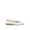 Rag & Co Women's White Uwaha Genuine Leather & Real Suede Slingback Flats In Tan In White