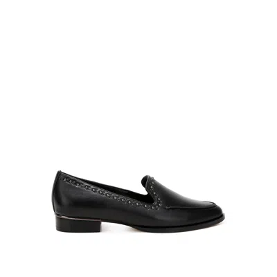 Rag & Co Women's Wolferton Delicate Stud Detail Leather Loafers In Black