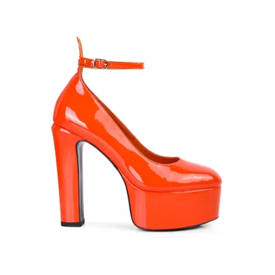 Rag & Co Babe Heaven Patent Pu Maryjane Sandals In Orange In Yellow/orange