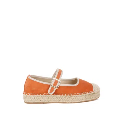 Rag & Co Women's Yellow / Orange Bolean Soft Suede Leather Mary Jane Espadrilles In Tan In Yellow/orange