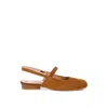 Rag & Co Women's Yellow / Orange Bounzi Soft Suede Leather Slingback Sandals In Tan In Yellow/orange