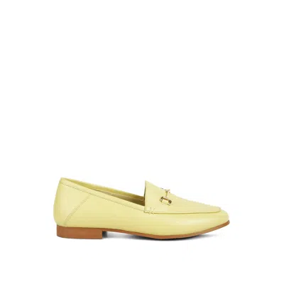 Rag & Co Dareth Horsebit Flat Heel Loafers In Yellow