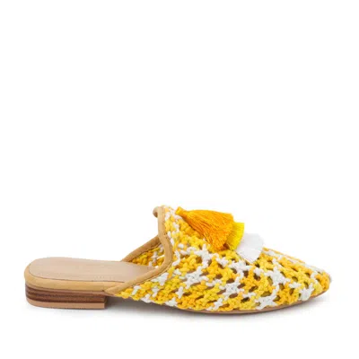 Rag & Co Women's Yellow / Orange Mariana Yellow Woven Mules With Tassels In Yellow/orange