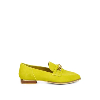 Rag & Co Women's Yellow Ricka Chain Embellished Loafers In Mustard By