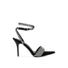Rag & Co Zurin Black High Heeled Diamante Sandals In Black
