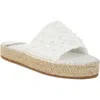 Rag & Co Yanka Faux Pearl Espadrille Slide Sandal In White
