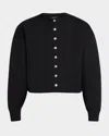 Rag & Bone Molly Pointelle Knit Cardigan In Black
