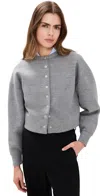Rag & Bone Abby Scuba Cardigan Hthrgry In Hthrgry