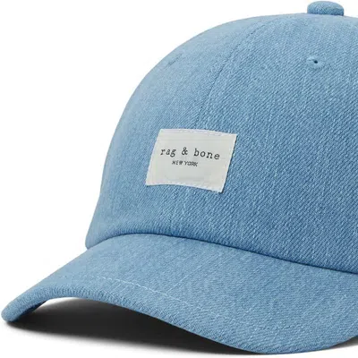 Rag & Bone Addison Denim Baseball Cap In Blue