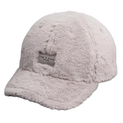 Rag & Bone Addison Faux Fur Baseball Cap In Grey