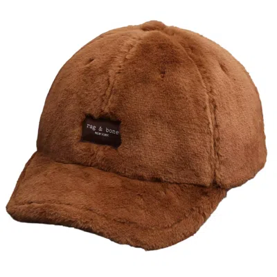 Rag & Bone Addison Faux Fur Baseball Cap In Teddy In Brown