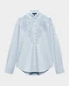Rag & Bone Ainsley Long-sleeve Embroidered Shirt In Ltblue