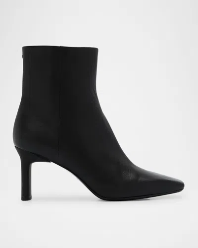 Rag & Bone Aja Leather Ankle Zip Booties In Black