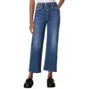 Rag & Bone Andi Womens Frayed Hem Denim Wide Leg Jeans In Multi
