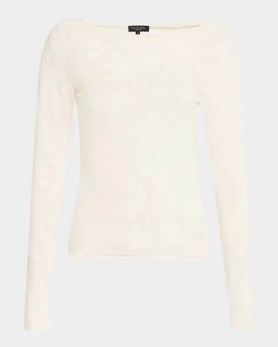 Rag & Bone Angel Long-sleeve Lace Top In Ivory