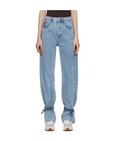 Rag & Bone Ankle Tie-detail Jeans In Blue