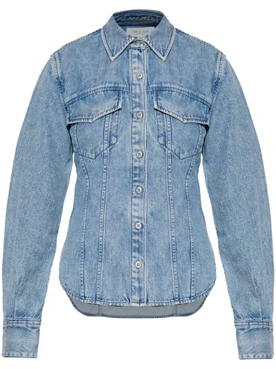 Rag & Bone Annie Denim Shirt In Blue
