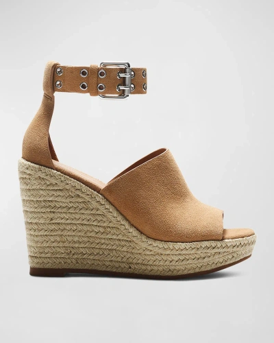 RAG & BONE ANTEROS SUEDE WEDGE ESPADRILLE SANDALS