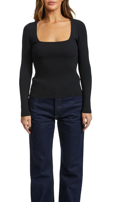 Rag & Bone Asher Ribbed-knit Sweater In Black
