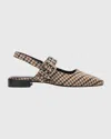 Rag & Bone Astra Houndstooth Buckle Slingback Flats In Tan Multi