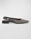 Rag & Bone Astra Mesh Rhinestone Slingback Ballerina Flats In Grey Denim