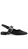 Rag & Bone Astra Houndstooth Buckle Slingback Ballerina Flats In 黑色