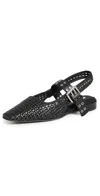 Rag & Bone Astra Woven Buckle Slingback Ballerina Flats In Black