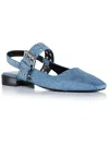 Rag & Bone Astra Denim Buckle Slingback Ballerina Flats In Multi