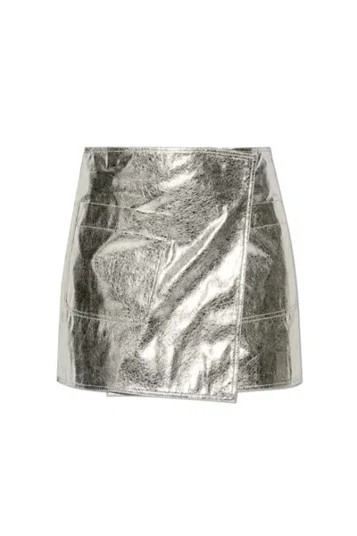 Rag & Bone Asymmetrical Miniskirt In Silver